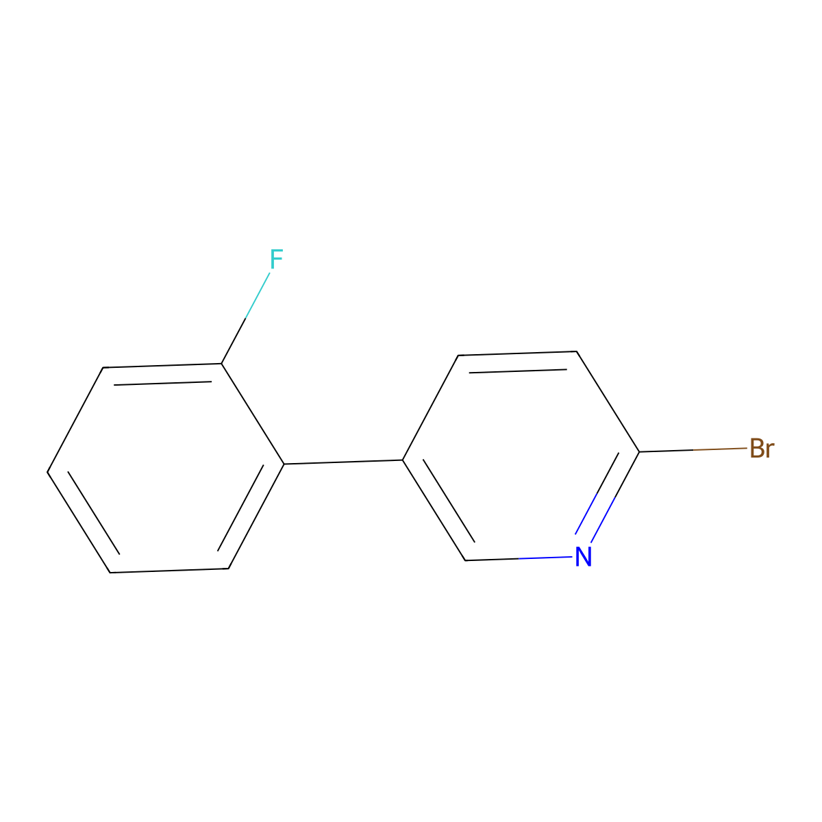 2-Bromo-5-(2-fluorophenyl)pyridine molecular structure, CAS 1142197-38-3