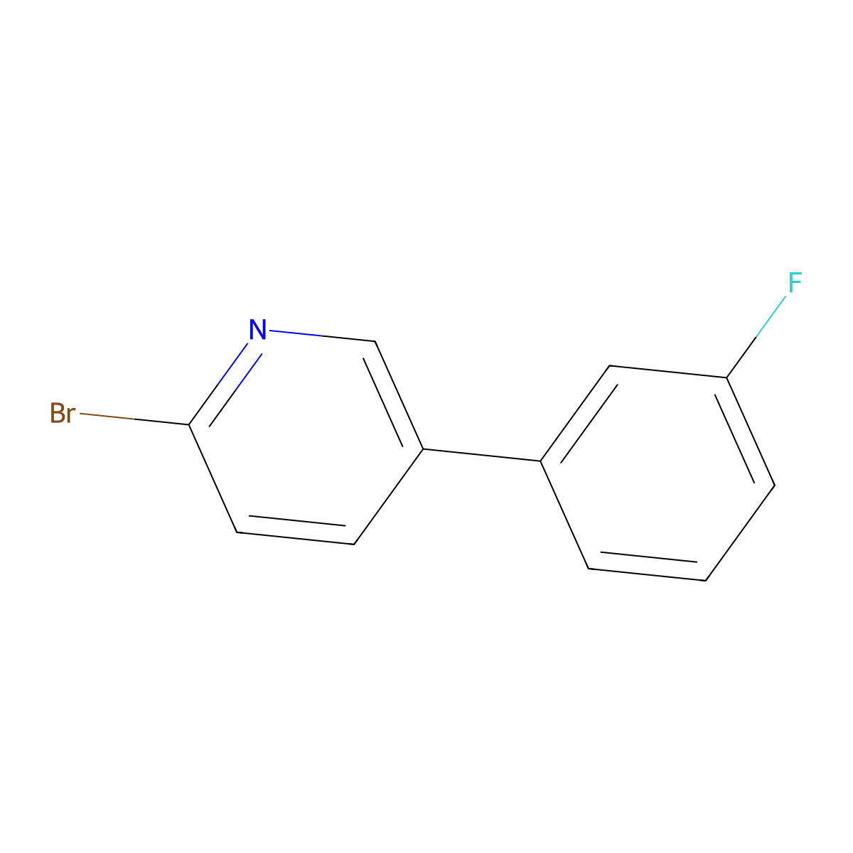 2-Bromo-5-(3-fluorophenyl)pyridine molecular structure, CAS 1142197-39-4