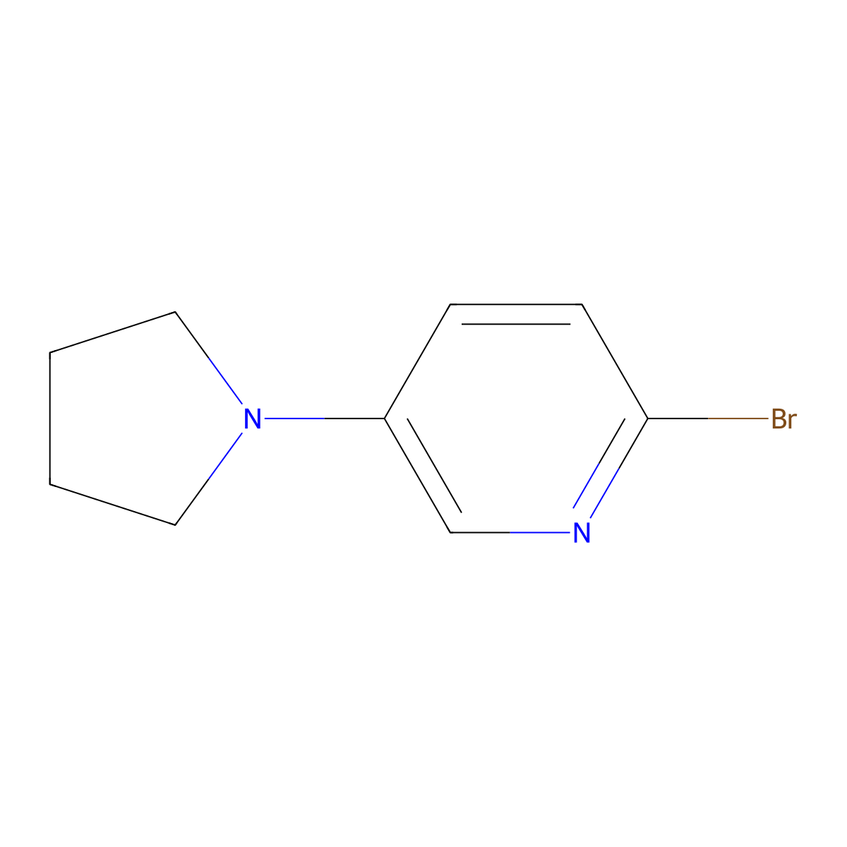 2-Bromo-5-(pyrrolidin-1-yl)pyridine molecular structure, CAS 1142197-42-9
