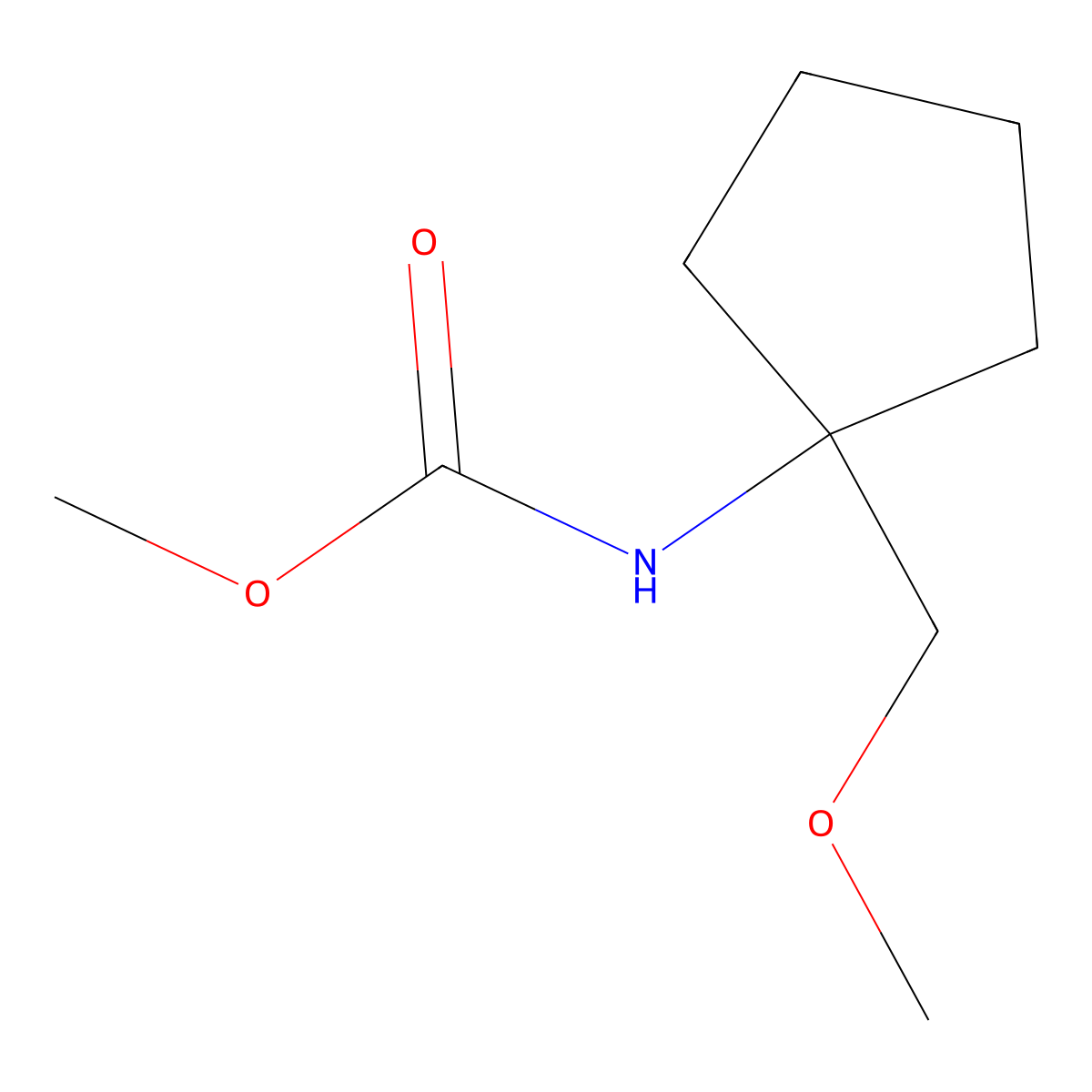 Methyl [1-(methoxymethyl)cyclopentyl]carbamate molecular structure, CAS 1142197-99-6