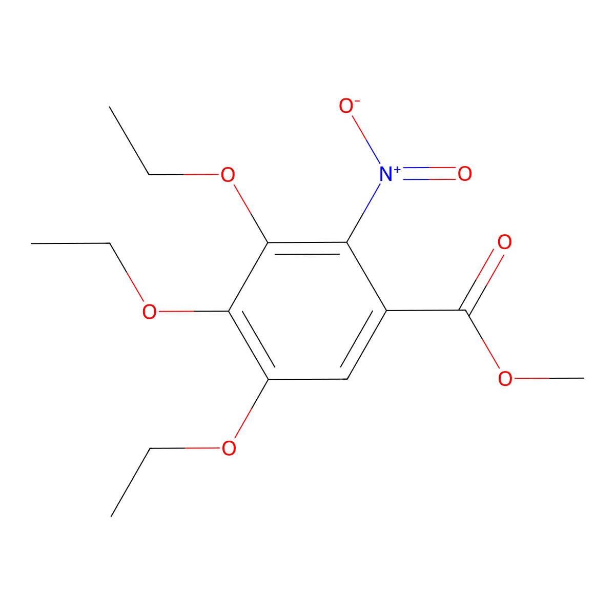 Methyl 3,4,5-triethoxy-2-nitrobenzoate molecular structure, CAS 1142198-09-1