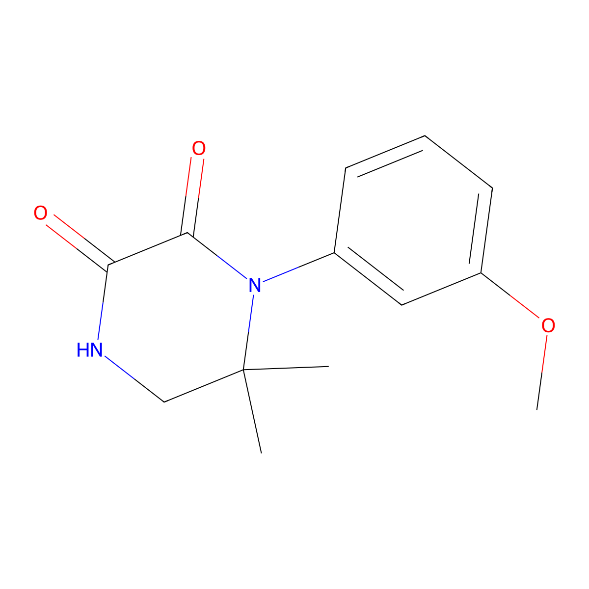 1-(3-Methoxyphenyl)-6,6-dimethylpiperazine-2,3-dione molecular structure, CAS 1142198-13-7