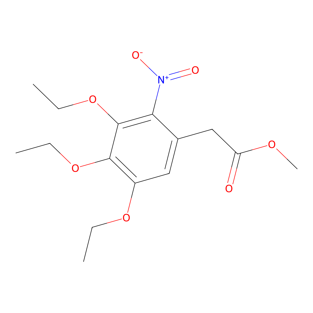 Methyl (3,4,5-triethoxy-2-nitrophenyl)acetate molecular structure, CAS 1142198-17-1