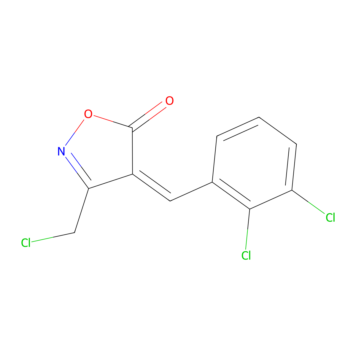 (4E)-3-(Chloromethyl)-4-(2,3-dichlorobenzylidene)-isoxazol-5(4H)-one molecular structure, CAS 1142198-98-8