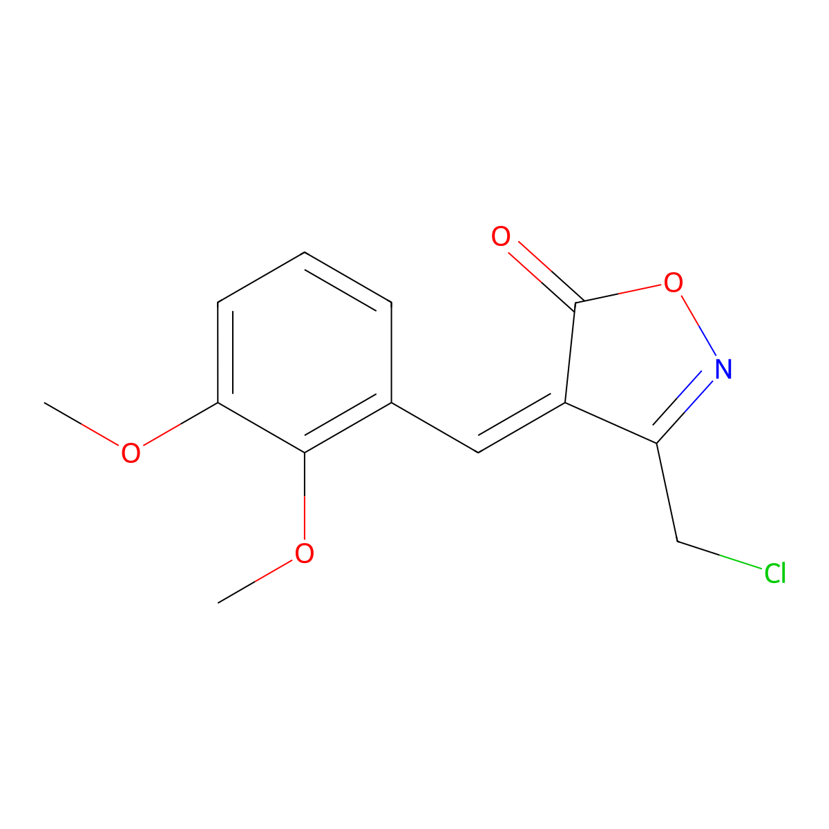 (4E)-3-(chloromethyl)-4-(2,3-dimethoxybenzylidene)isoxazol-5(4H)-one molecular structure, CAS 1142199-02-7