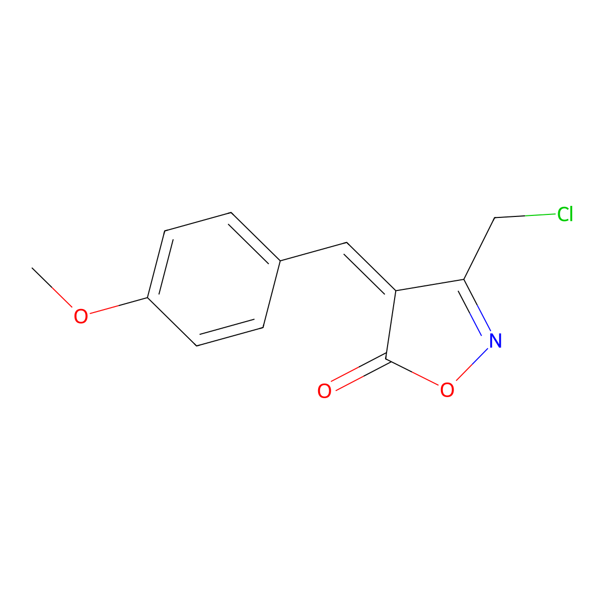 3-(Chloromethyl)-4-(4-methoxybenzylidene)isoxazol-5(4H)-one molecular structure, CAS 1142199-12-9