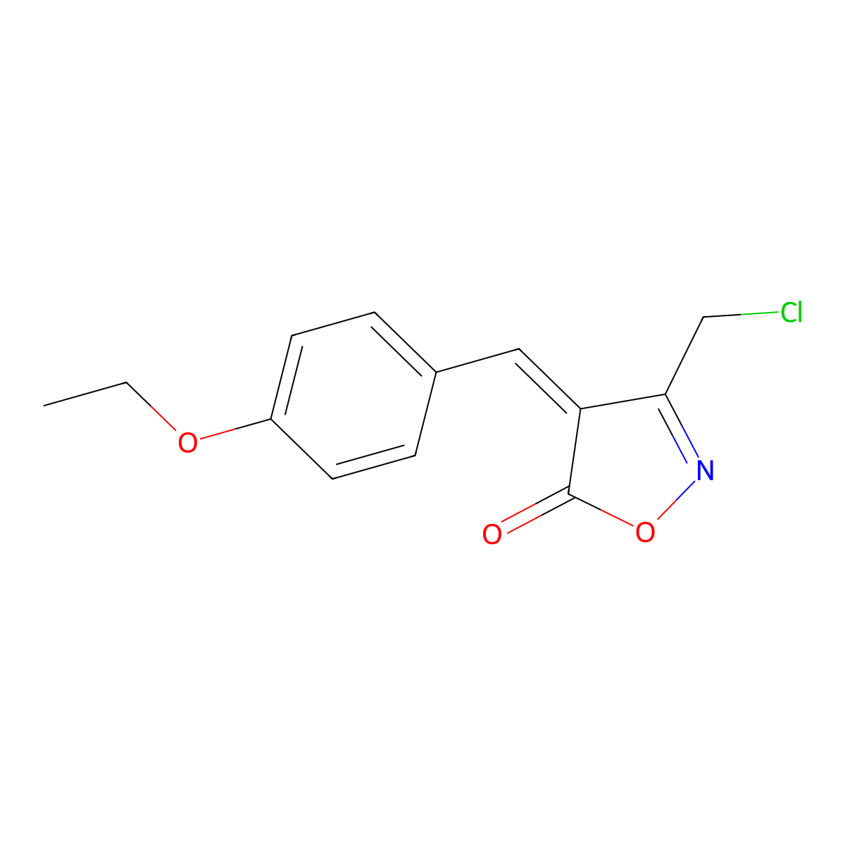(4E)-3-(Chloromethyl)-4-(4-ethoxybenzylidene)-isoxazol-5(4H)-one molecular structure, CAS 1142199-20-9