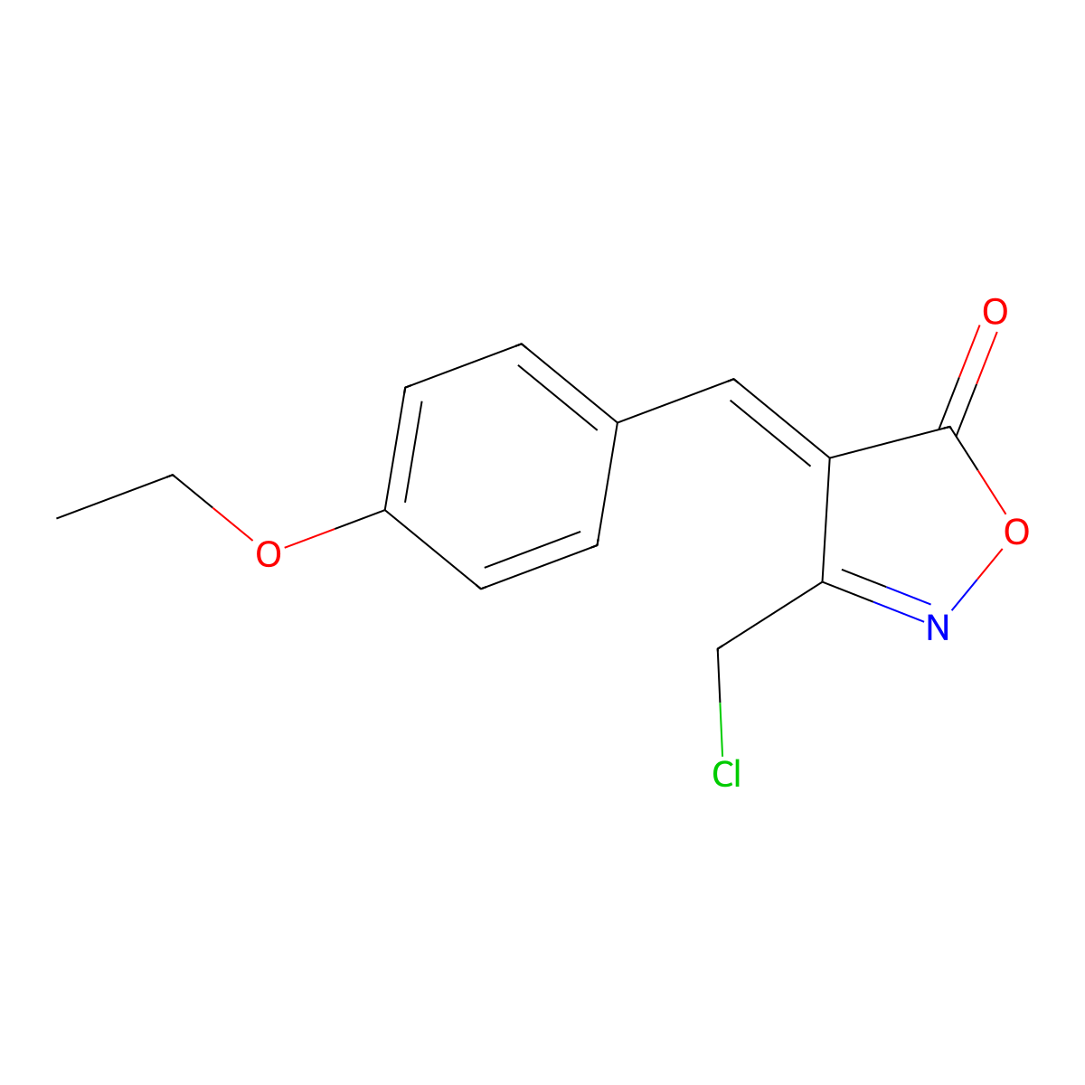 (4E)-3-(Chloromethyl)-4-(4-ethoxybenzylidene)-isoxazol-5(4H)-one molecular structure, CAS 1142199-20-9