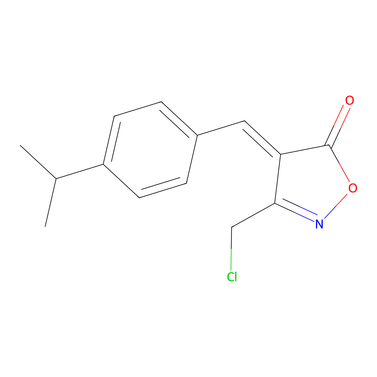 (4E)-3-(chloromethyl)-4-(4-isopropylbenzylidene)isoxazol-5(4H)-one molecular structure, CAS 1142199-28-7