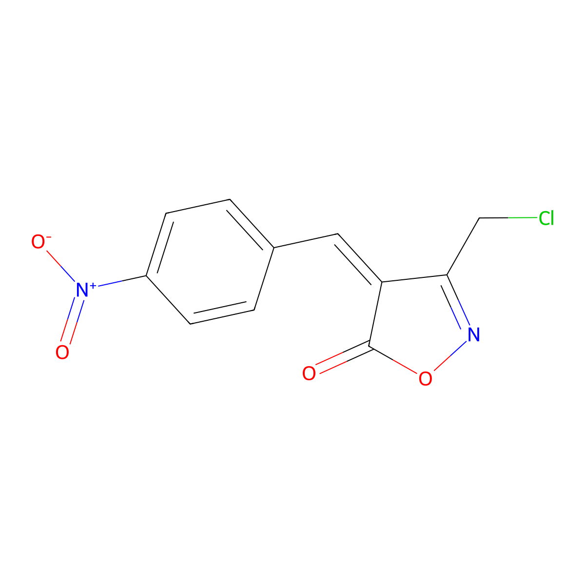 (4E)-3-(chloromethyl)-4-(4-nitrobenzylidene)isoxazol-5(4H)-one molecular structure, CAS 1142199-30-1