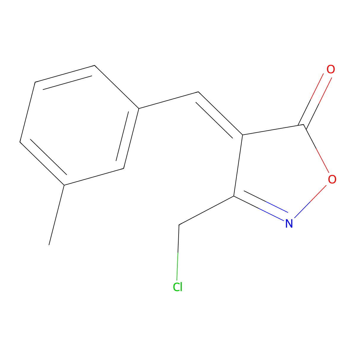 (4E)-3-(chloromethyl)-4-(3-methylbenzylidene)isoxazol-5(4H)-one molecular structure, CAS 1142199-42-5