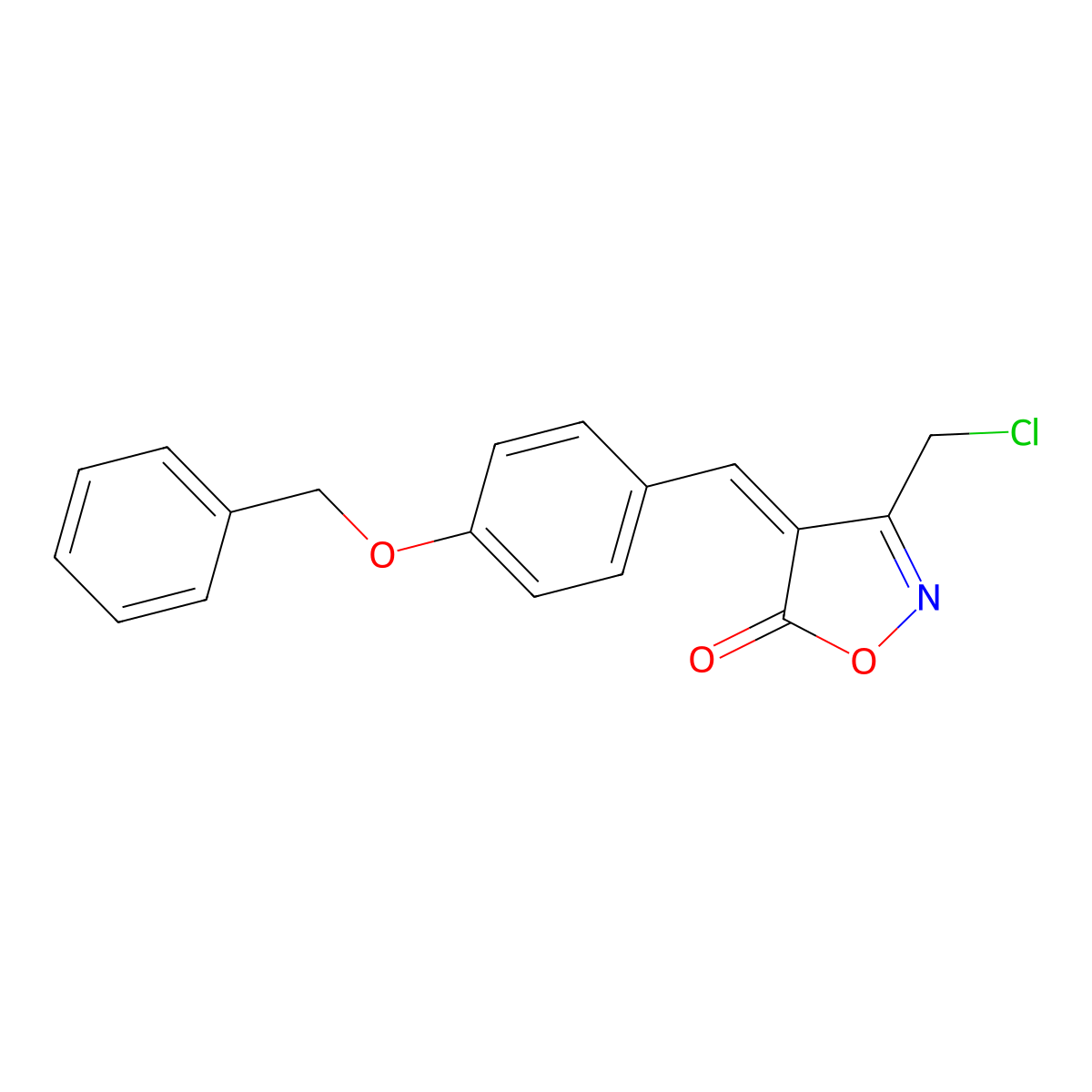 3-(Chloromethyl)-4-[(4-phenylmethoxyphenyl)methylidene]-1,2-oxazol-5-one molecular structure, CAS 1142199-48-1