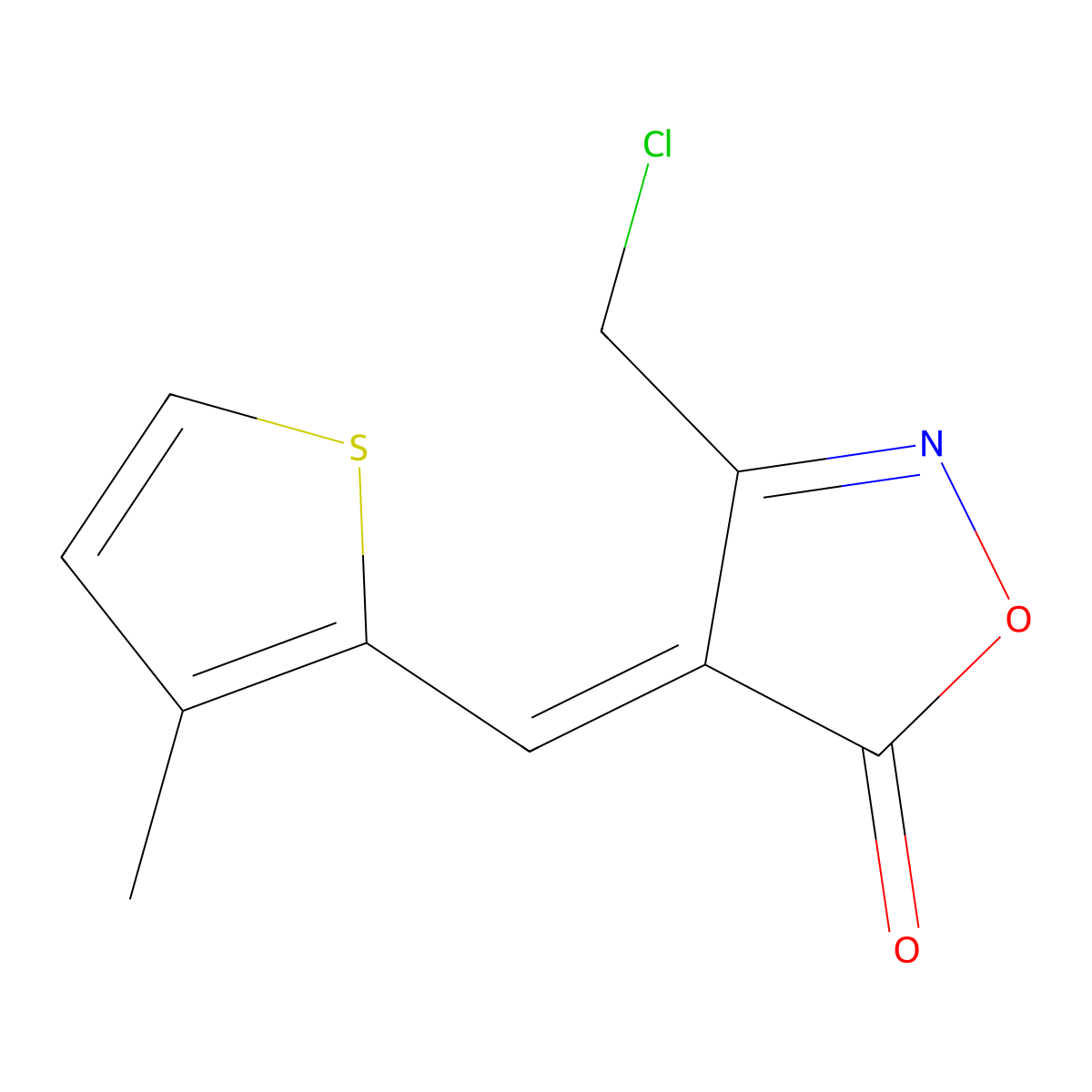 (4E)-3-(Chloromethyl)-4-[(3-methyl-2-thienyl)-methylene]isoxazol-5(4H)-one molecular structure, CAS 1142199-70-9