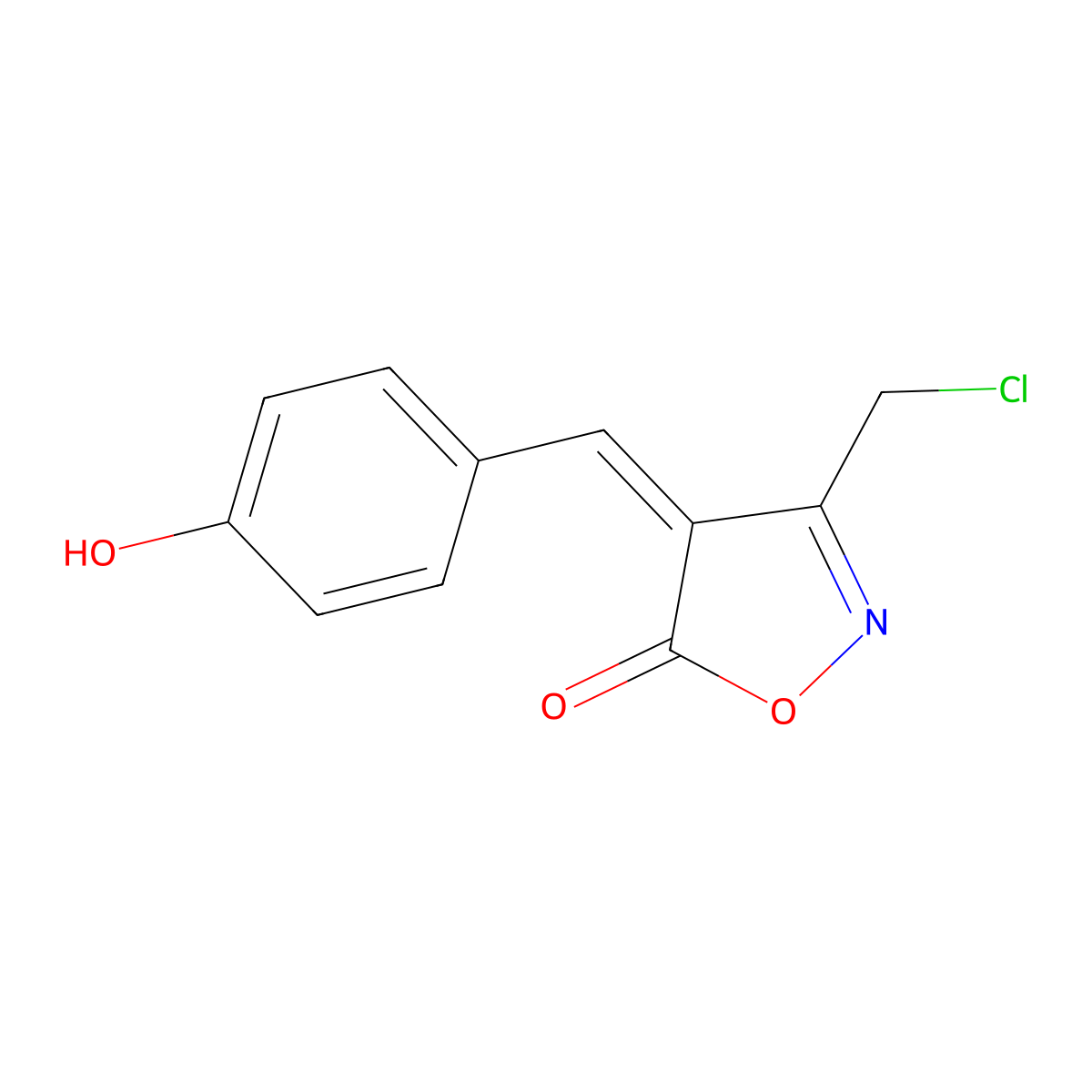 3-(Chloromethyl)-4-[(4-hydroxyphenyl)methylene]-5(4H)-isoxazolone molecular structure, CAS 1142199-72-1