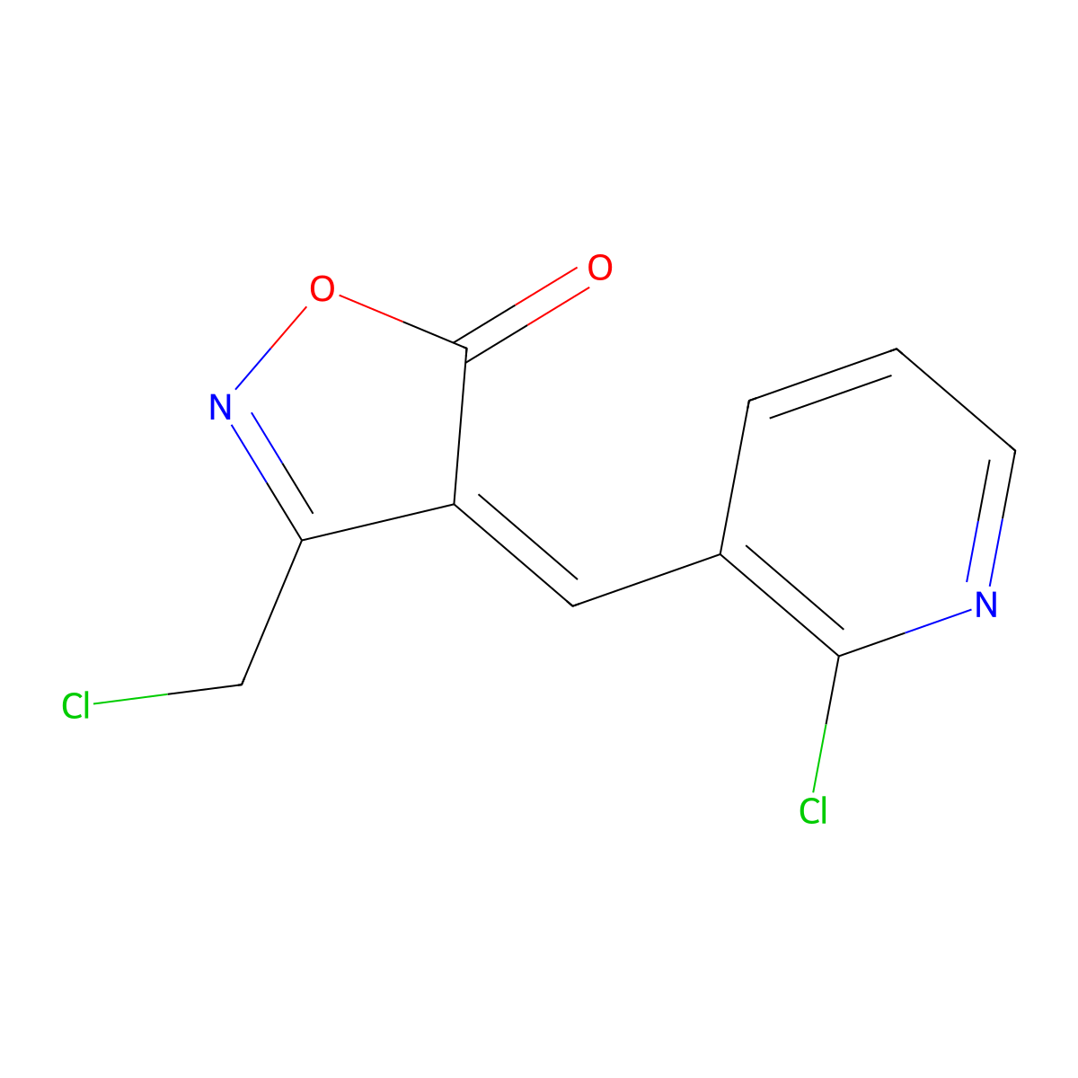(4E)-3-(Chloromethyl)-4-[(2-chloropyridin-3-YL)-methylene]isoxazol-5(4H)-one molecular structure, CAS 1142199-87-8