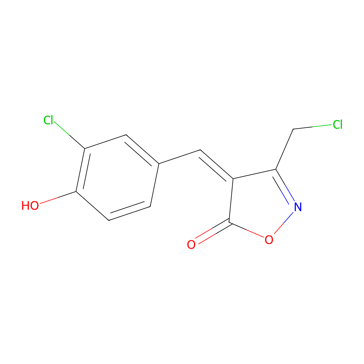 4-[(3-Chloro-4-hydroxyphenyl)methylidene]-3-(chloromethyl)-1,2-oxazol-5-one molecular structure, CAS 1142199-91-4