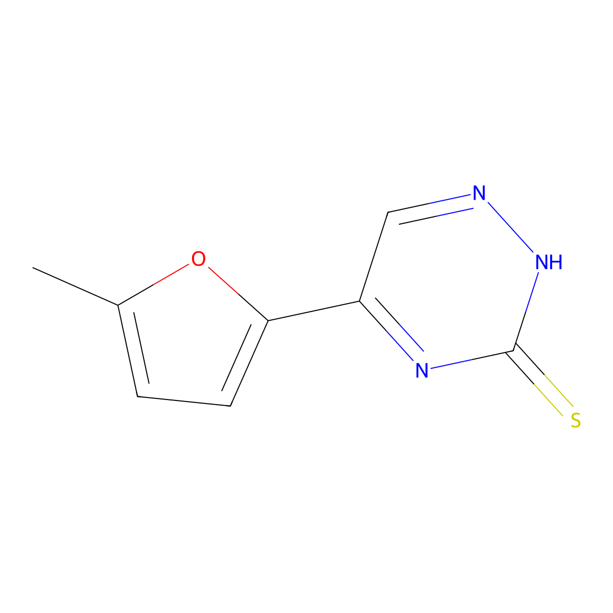 5-(5-Methyl-2-furyl)-1,2,4-triazine-3-thiol molecular structure, CAS 1142199-96-9