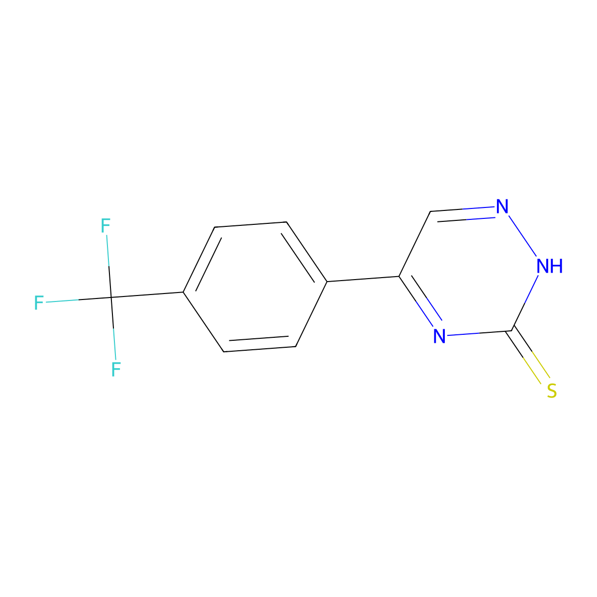 5-[4-(Trifluoromethyl)phenyl]-1,2,4-triazine-3-thiol molecular structure, CAS 1142199-98-1