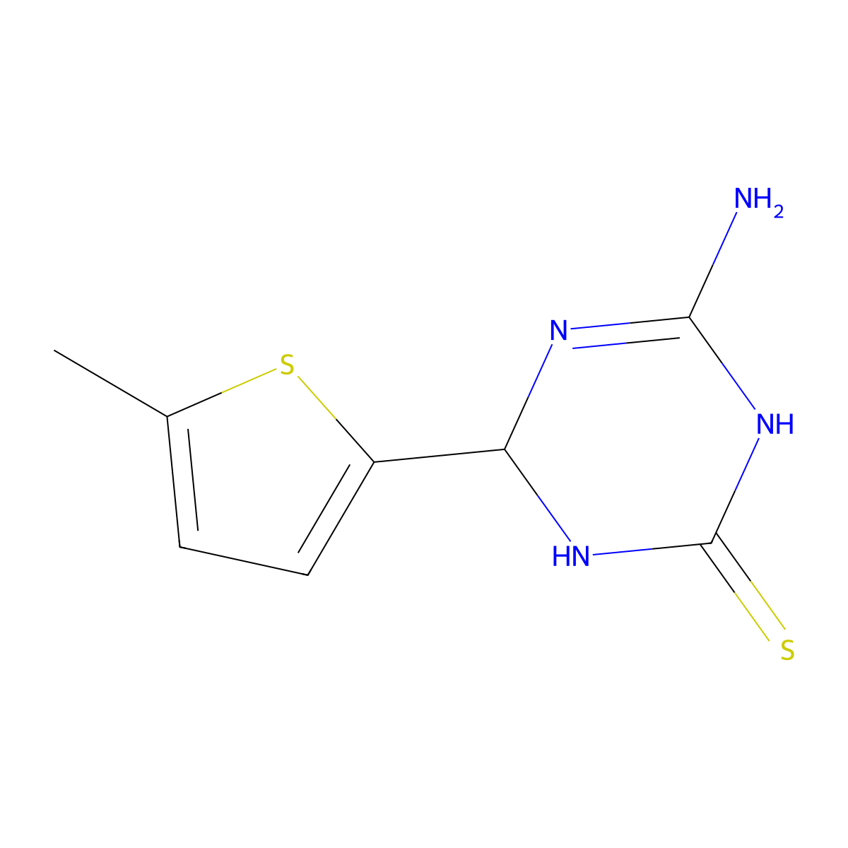 4-Amino-6-(5-methyl-2-thienyl)-1,6-dihydro-1,3,5-triazine-2-thiol molecular structure, CAS 1142201-12-4