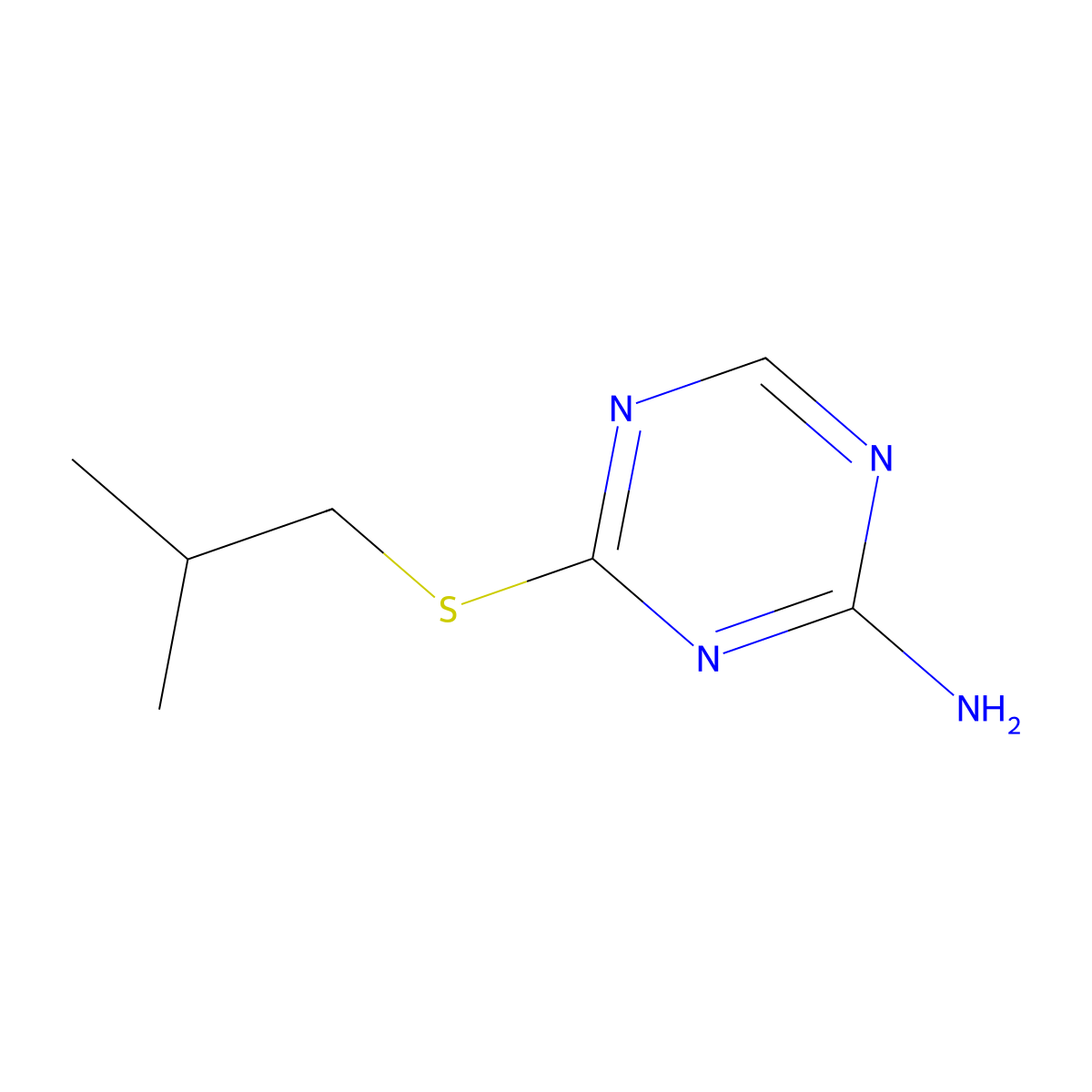4-(Isobutylthio)-1,3,5-triazin-2-amine molecular structure, CAS 1142201-15-7