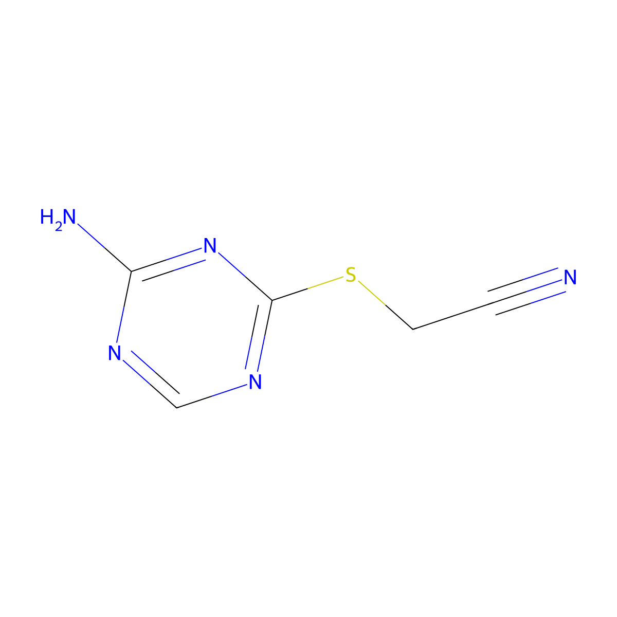 [(4-Amino-1,3,5-triazin-2-yl)thio]acetonitrile molecular structure, CAS 1142201-16-8