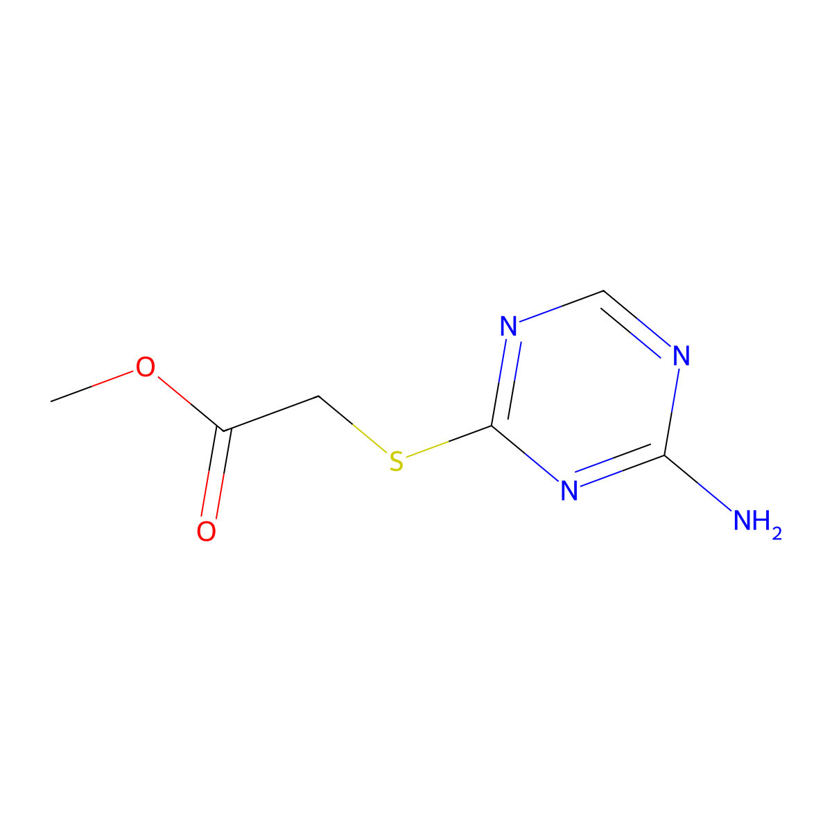 Methyl [(4-amino-1,3,5-triazin-2-yl)thio]acetate molecular structure, CAS 1142201-20-4