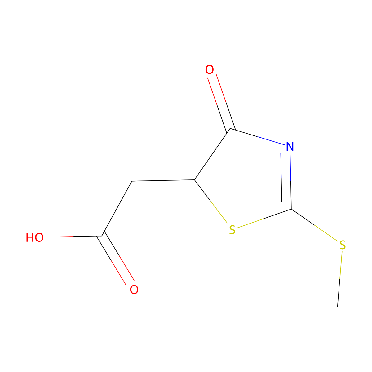 [2-(Methylthio)-4-oxo-4,5-dihydro-1,3-thiazol-5-yl]acetic acid molecular structure, CAS 1142201-30-6