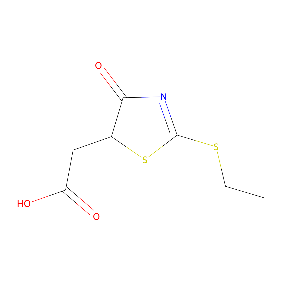 [2-(Ethylthio)-4-oxo-4,5-dihydro-1,3-thiazol-5-yl] acetic acid molecular structure, CAS 1142201-33-9