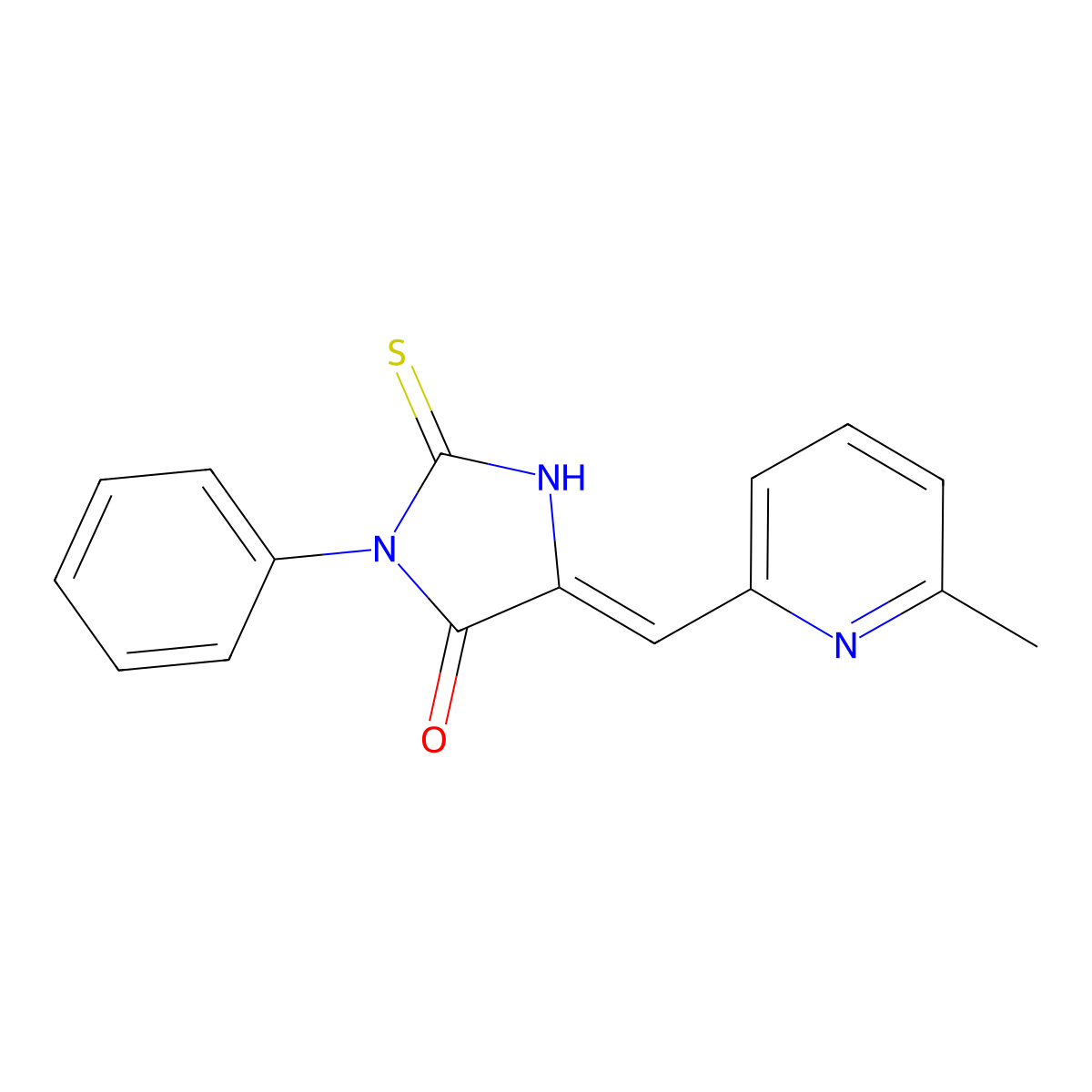 (5E)-2-Mercapto-5-[(6-methylpyridin-2-YL)-methylene]-3-phenyl-3,5-dihydro-4H-imidazol-4-one molecular structure, CAS 1142201-57-7