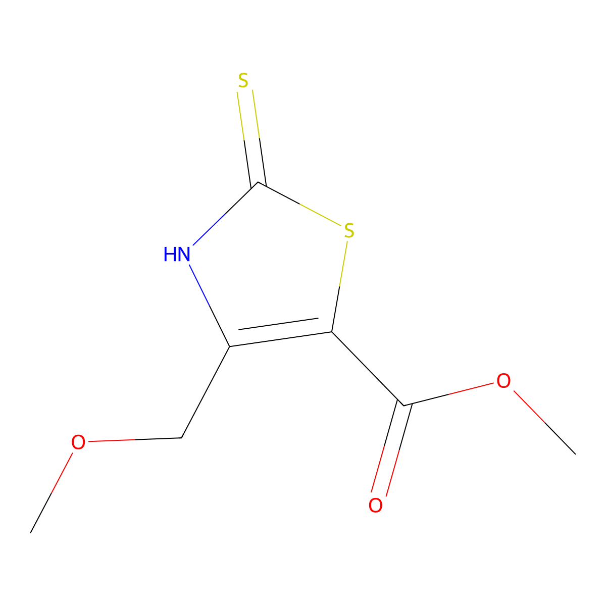 Methyl 2-mercapto-4-(methoxymethyl)-1,3-thiazole-5-carboxylate molecular structure, CAS 1142201-62-4
