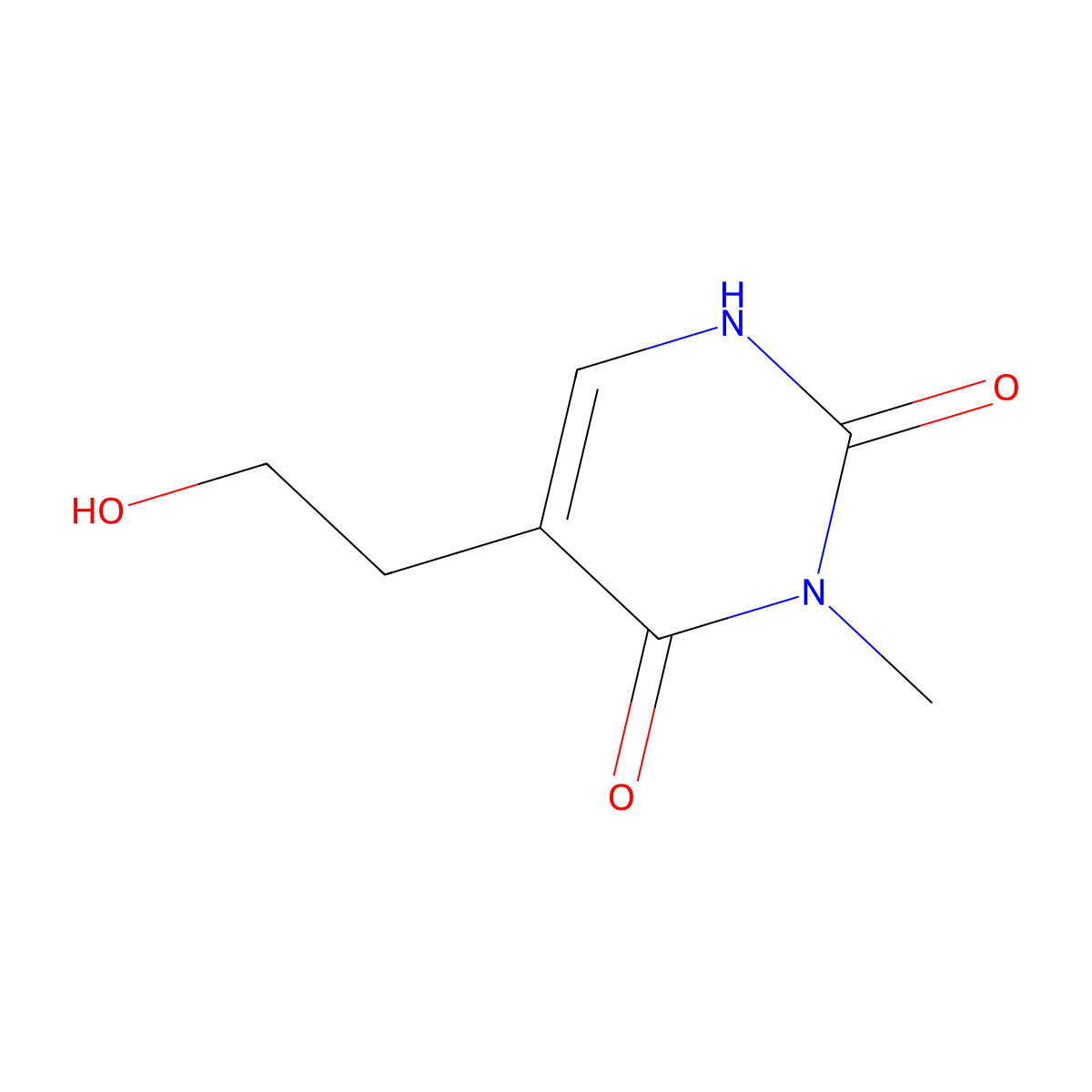 6-hydroxy-5-(2-hydroxyethyl)-1-methylpyrimidin-2(1H)-one molecular structure, CAS 1142201-85-1