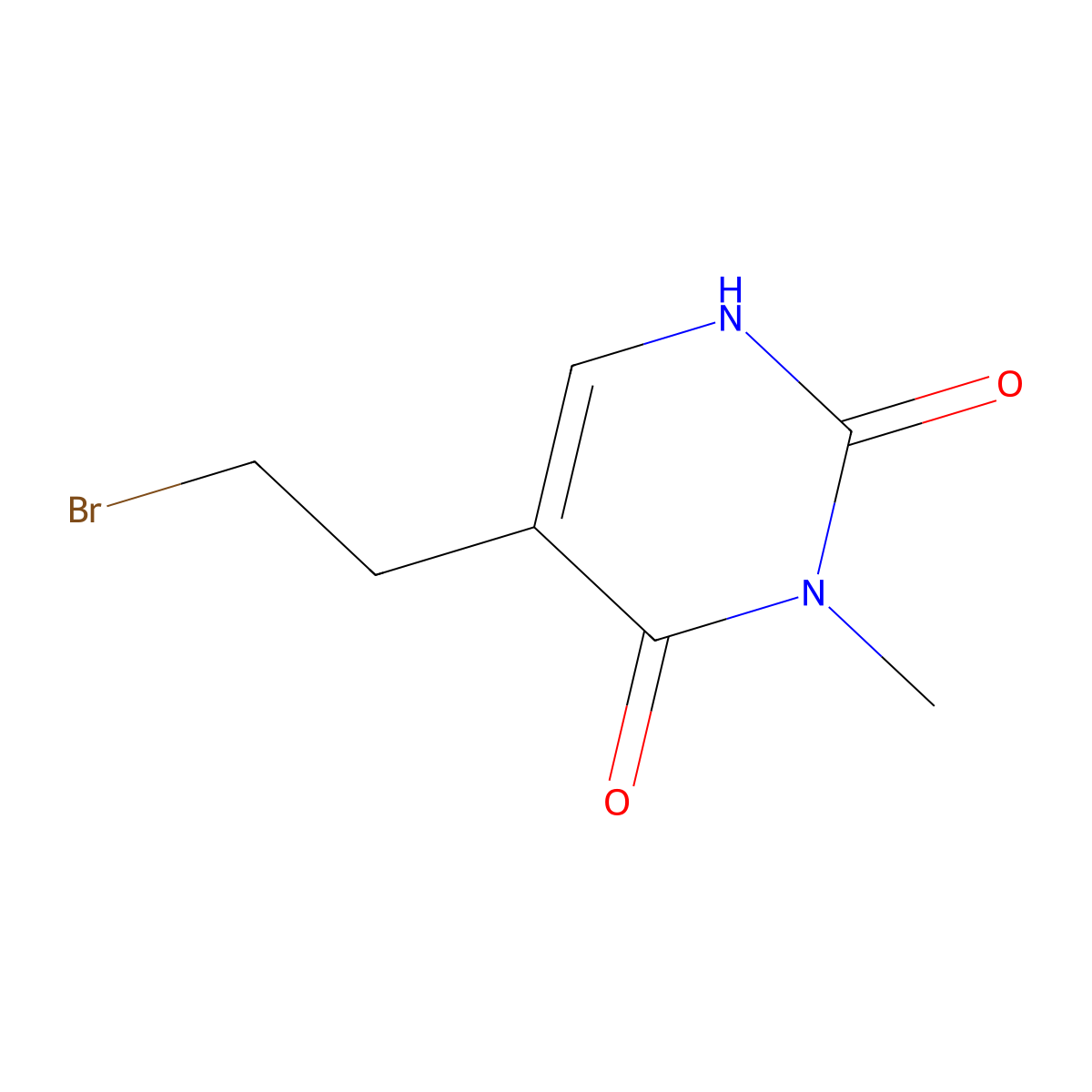 5-(2-bromoethyl)-6-hydroxy-1-methylpyrimidin-2(1H)-one molecular structure, CAS 1142201-87-3