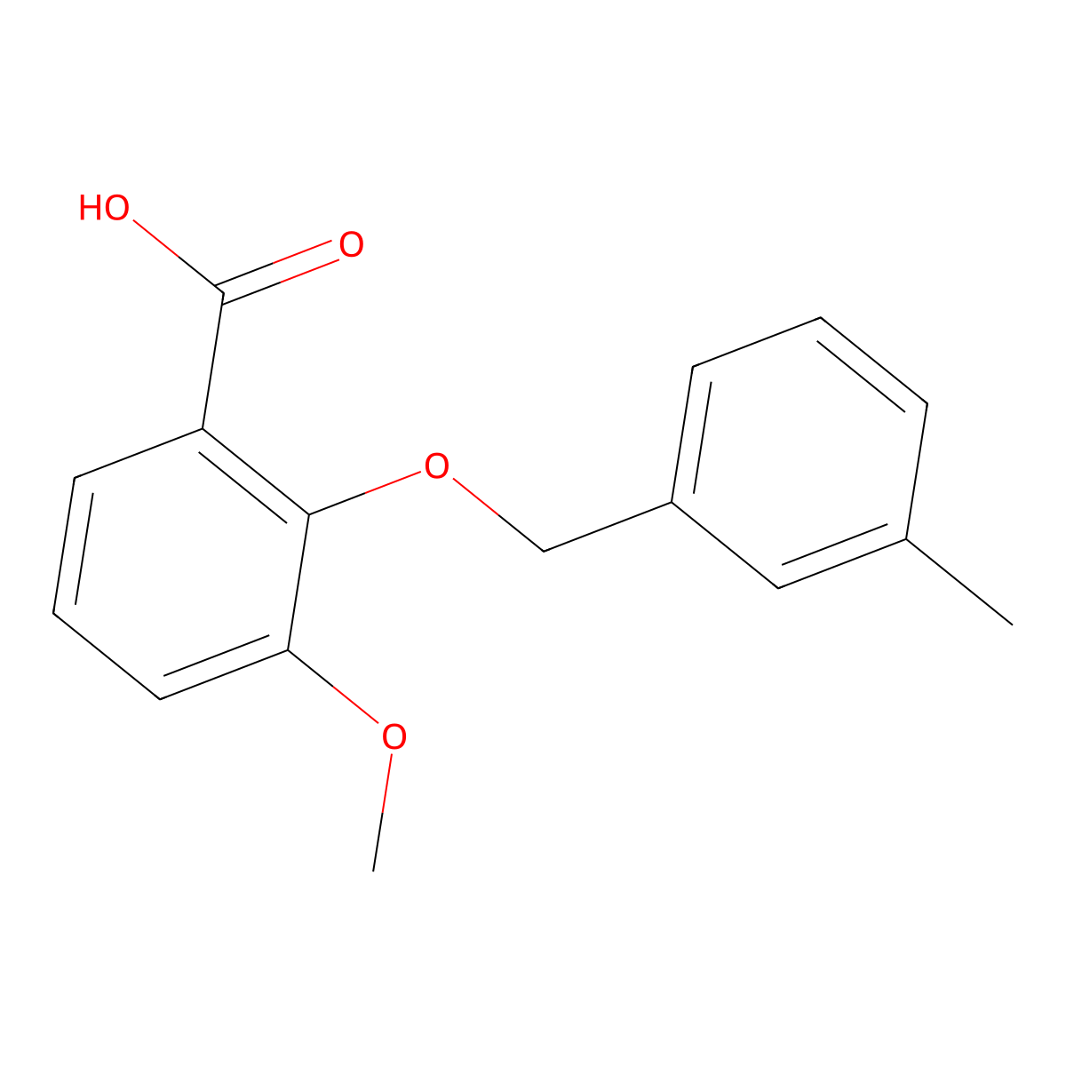 3-Methoxy-2-[(3-methylbenzyl)oxy]benzoic acid molecular structure, CAS 1142201-98-6