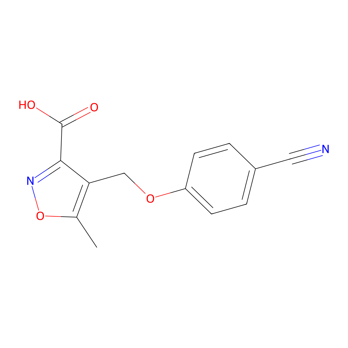 4-[(4-Cyanophenoxy)methyl]-5-methylisoxazole-3-carboxylic acid molecular structure, CAS 1142202-02-5