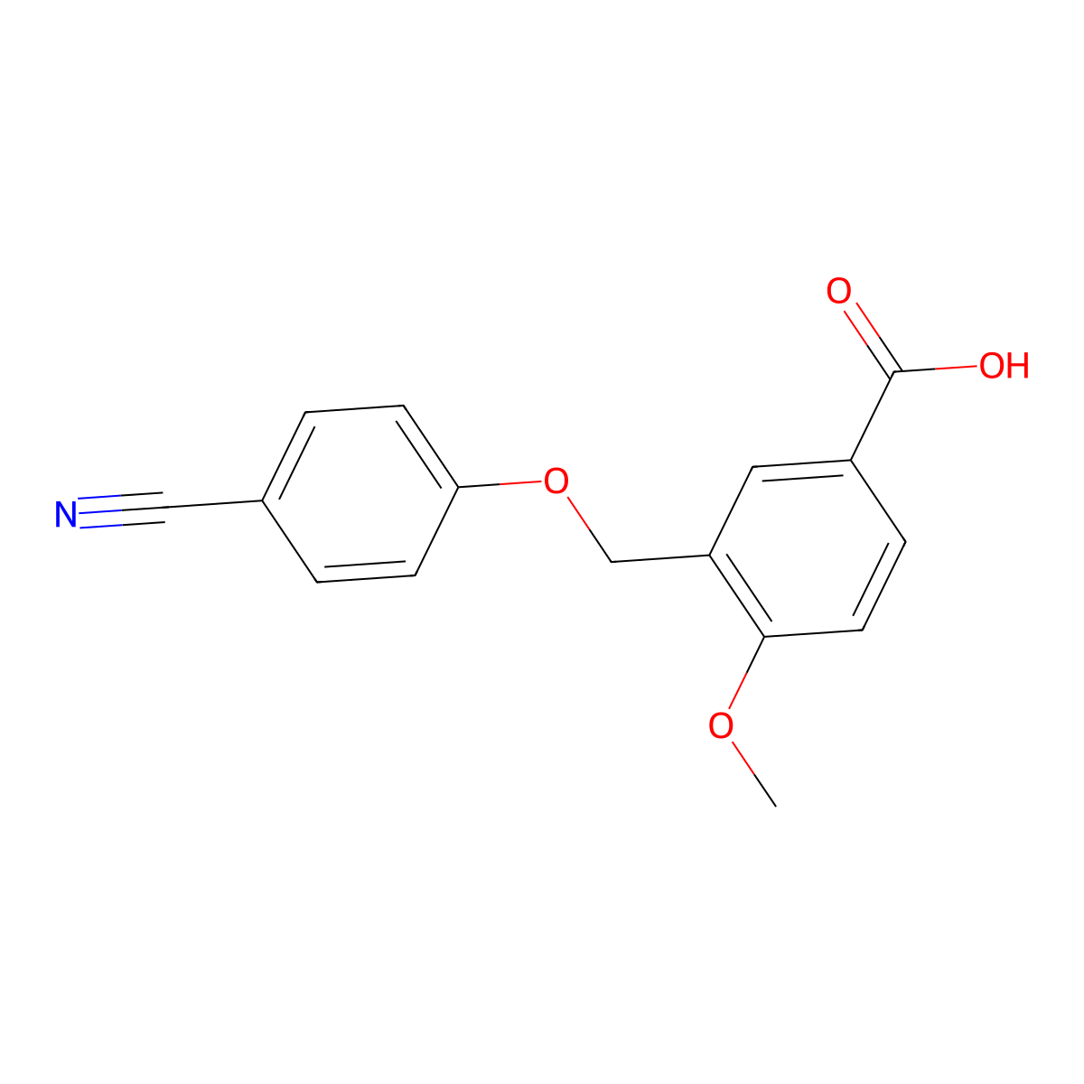 3-[(4-Cyanophenoxy)methyl]-4-methoxybenzoic acid molecular structure, CAS 1142202-03-6