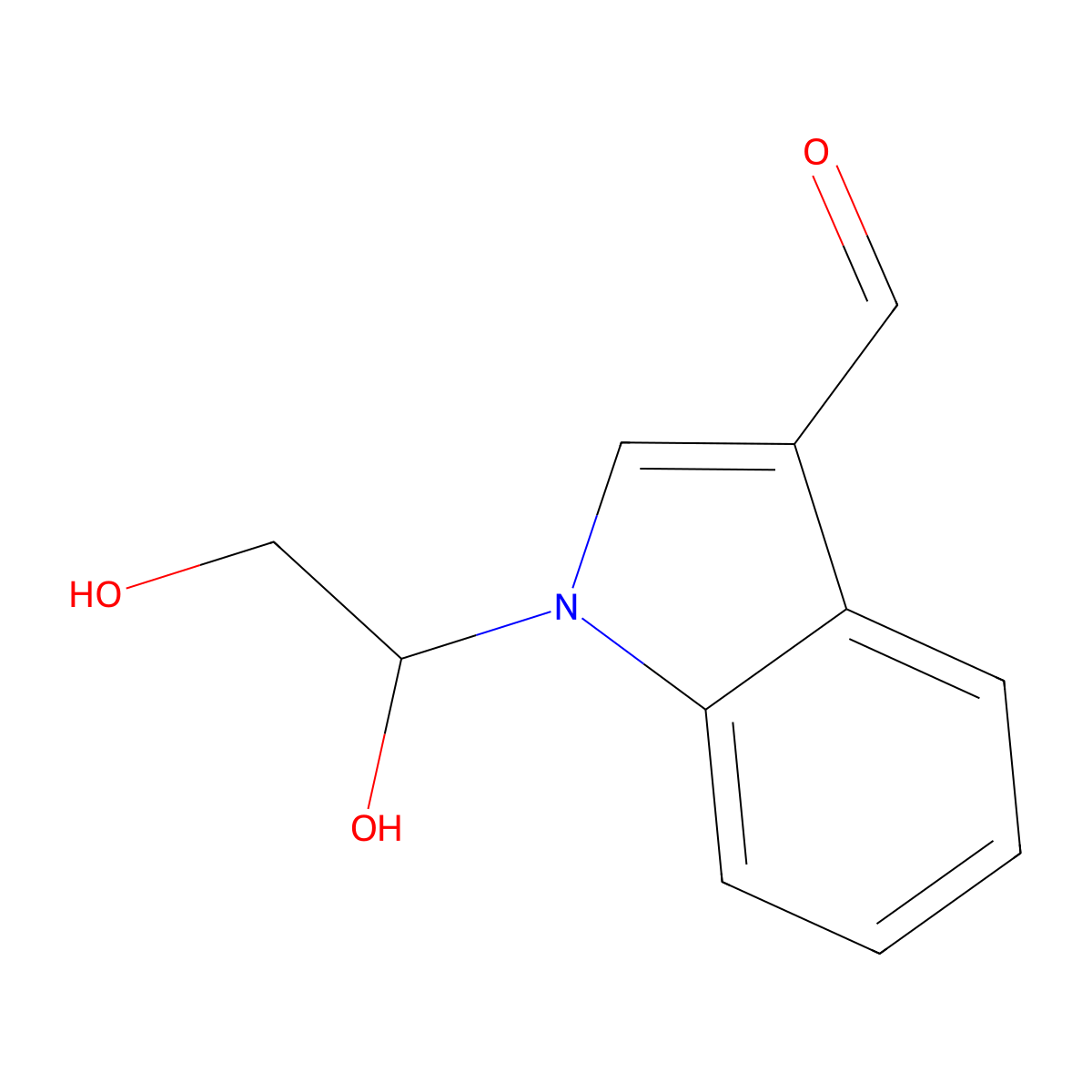 1-(1,2-dihydroxyethyl)-1H-indole-3-carbaldehyde molecular structure, CAS 1142202-04-7