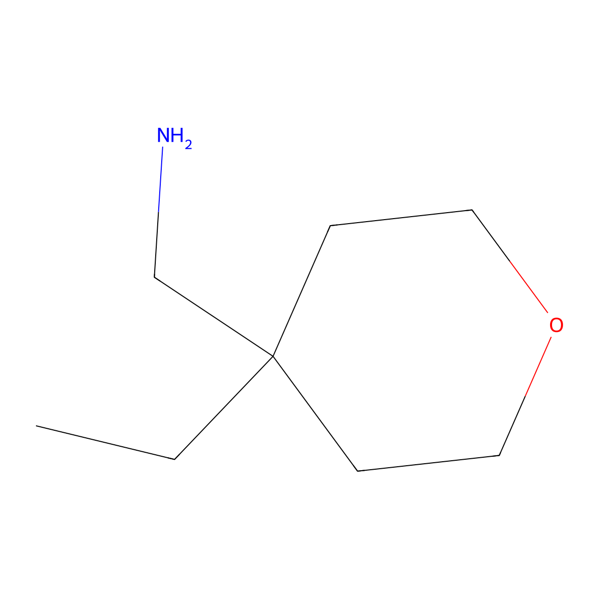 4-Ethyltetrahydro-2H-pyran-4-methanamine molecular structure, CAS 1142202-08-1