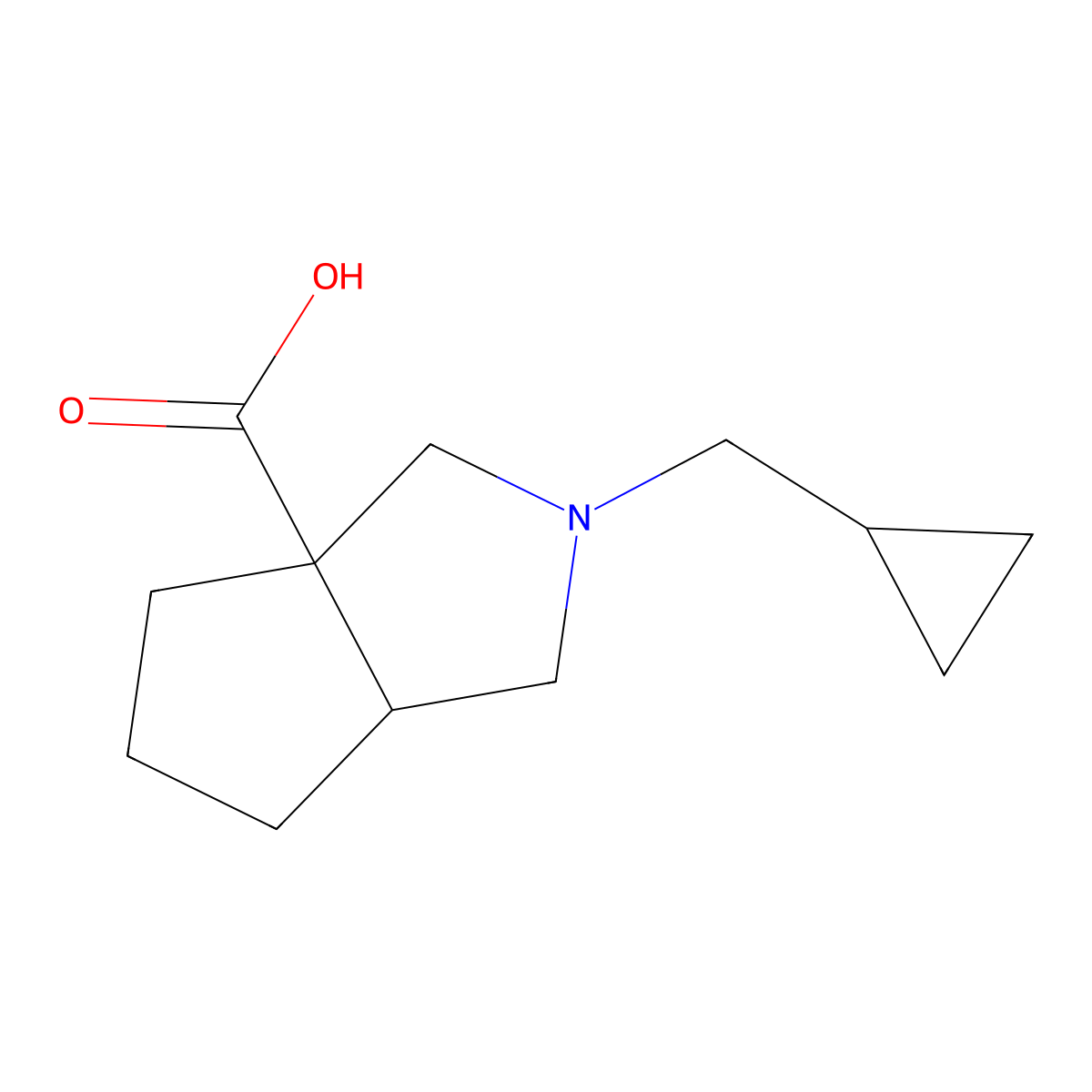 2-(cyclopropylmethyl)hexahydrocyclopenta[c]pyrrole-3a(1H)-carboxylic acid molecular structure, CAS 1142202-12-7