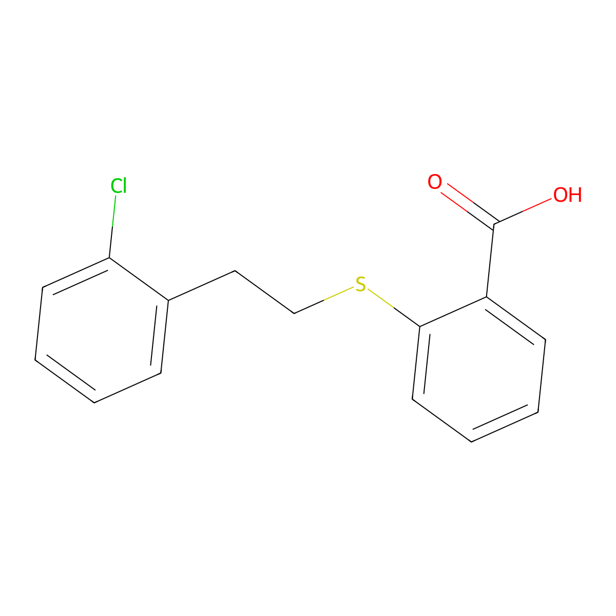 2-{[2-(2-Chlorophenyl)ethyl]thio}benzoic acid molecular structure, CAS 1142202-49-0