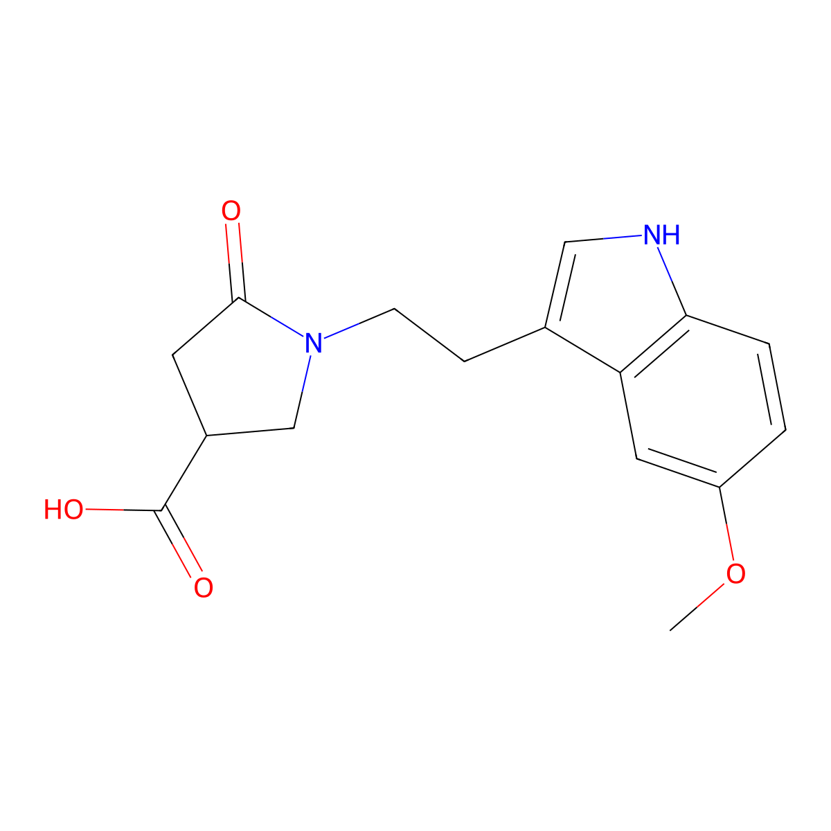 1-[2-(5-methoxy-1H-indol-3-yl)ethyl]-5-oxopyrrolidine-3-carboxylic acid molecular structure, CAS 1142202-51-4