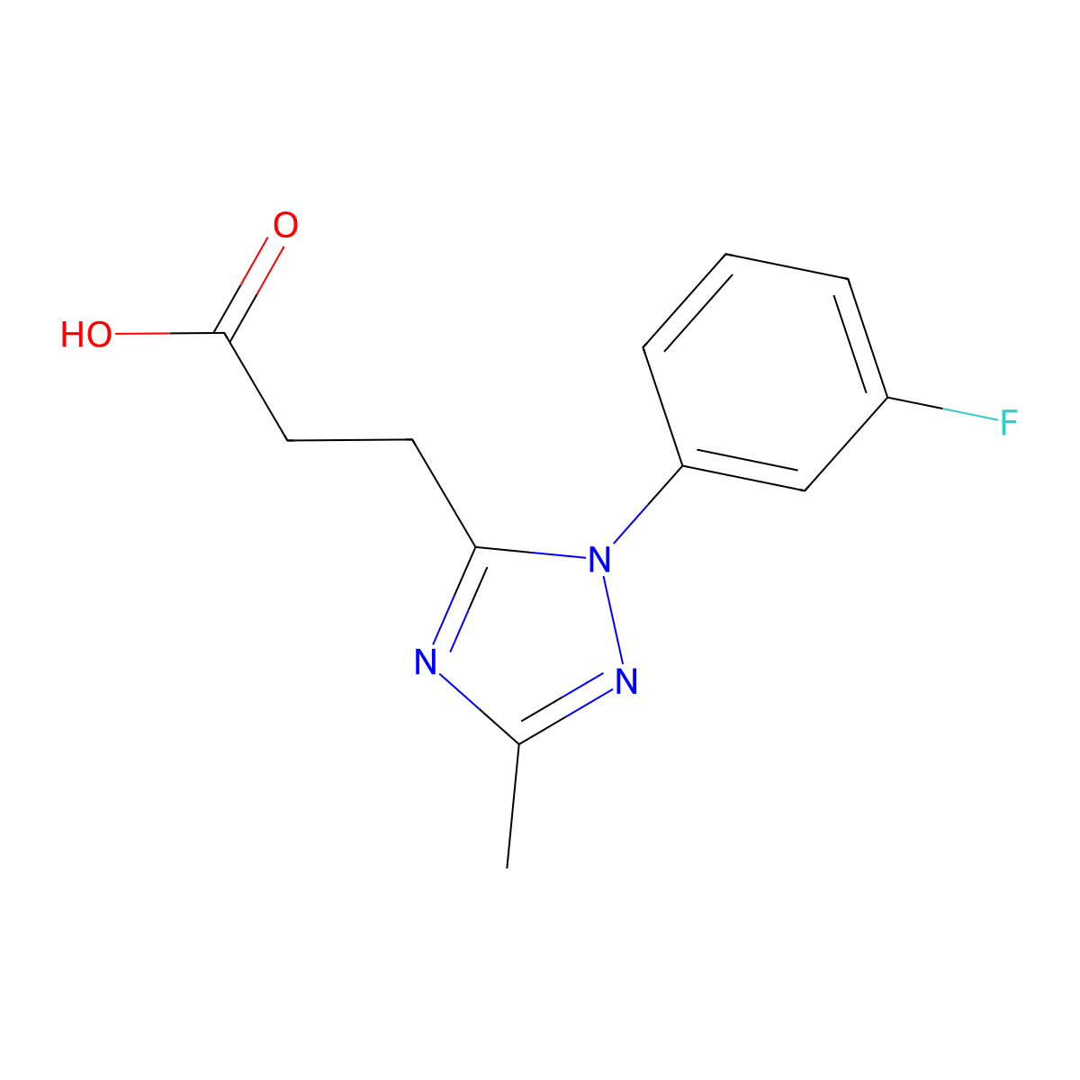 3-[1-(3-fluorophenyl)-3-methyl-1H-1,2,4-triazol-5-yl]propanoic acid molecular structure, CAS 1142202-58-1