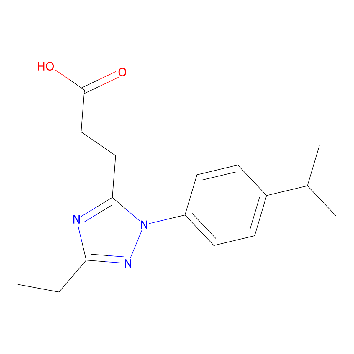 3-[3-ethyl-1-(4-isopropylphenyl)-1H-1,2,4-triazol-5-yl]propanoic acid molecular structure, CAS 1142202-64-9