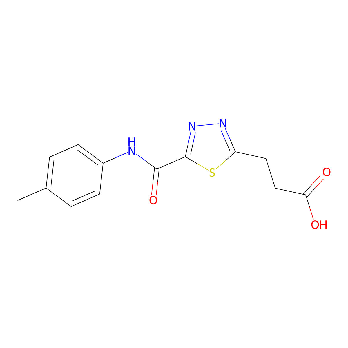 3-(5-{[(4-Methylphenyl)amino]carbonyl}-1,3,4-thiadiazol-2-yl)propanoic acid molecular structure, CAS 1142202-66-1
