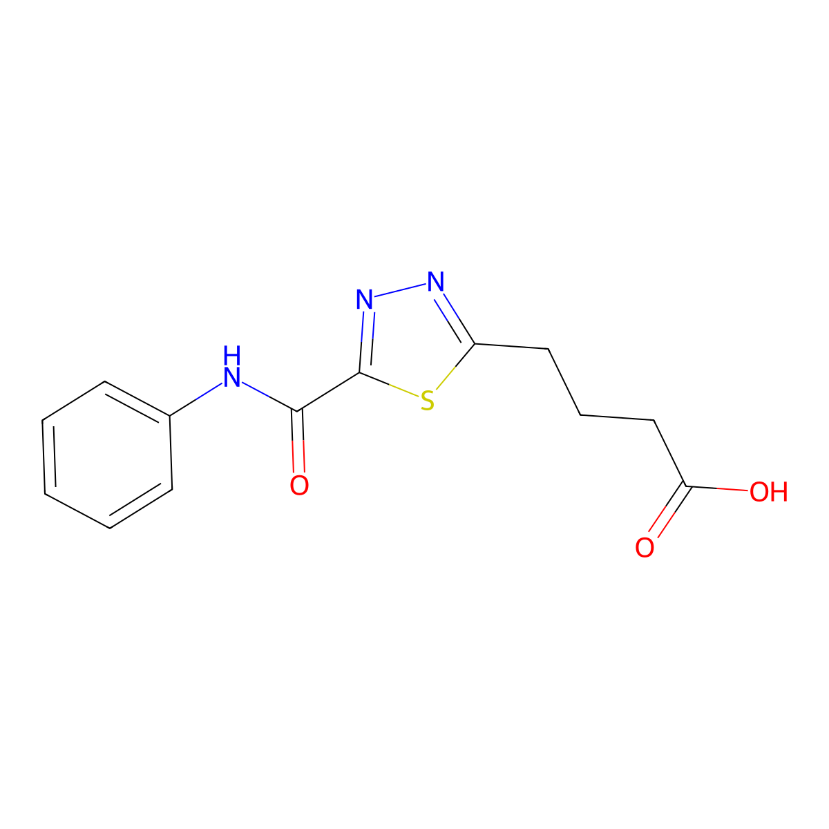 4-[5-(Anilinocarbonyl)-1,3,4-thiadiazol-2-YL]-butanoic acid molecular structure, CAS 1142202-80-9