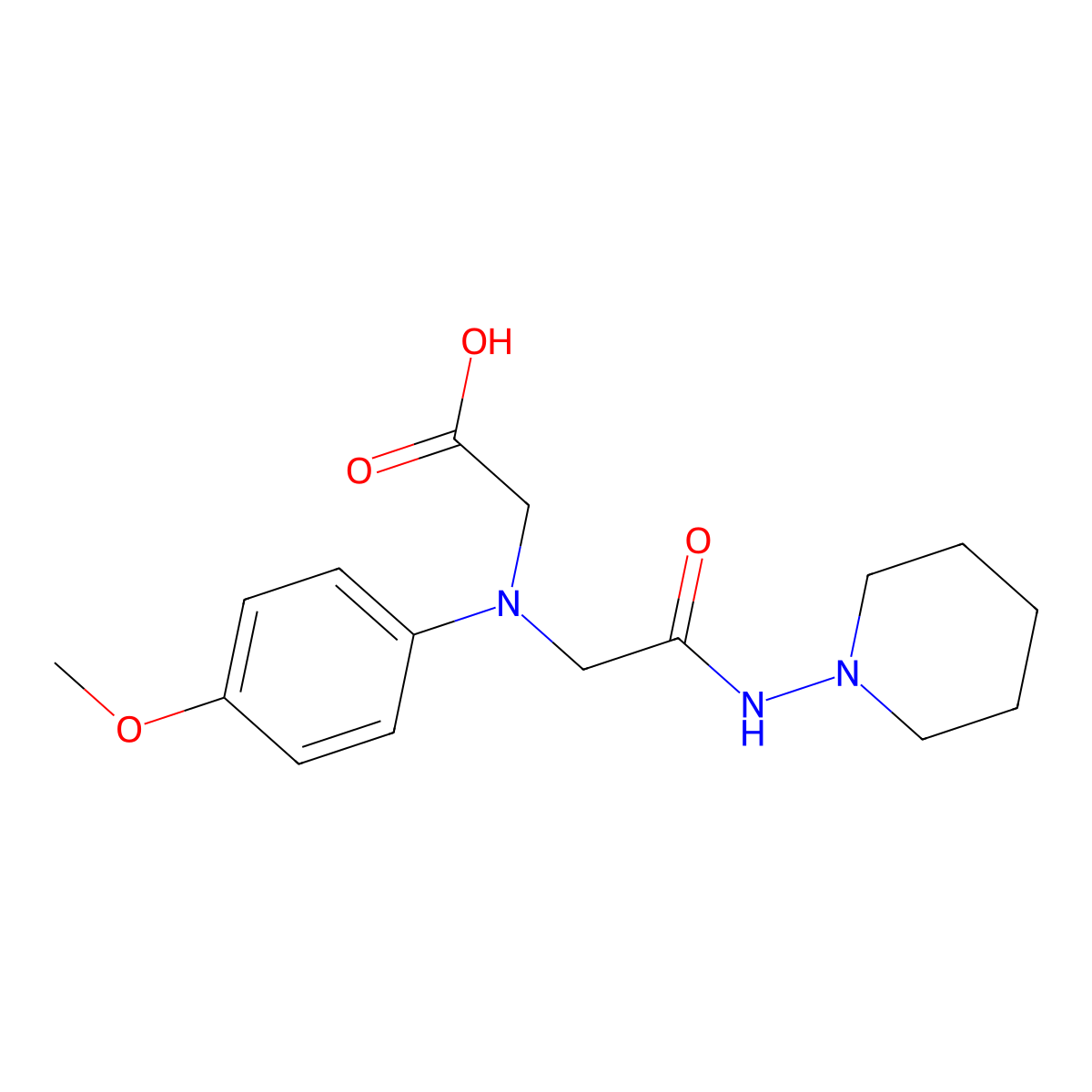 {(4-Methoxyphenyl)[2-oxo-2-(piperidin-1-ylamino)-ethyl]amino}acetic acid molecular structure, CAS 1142204-20-3