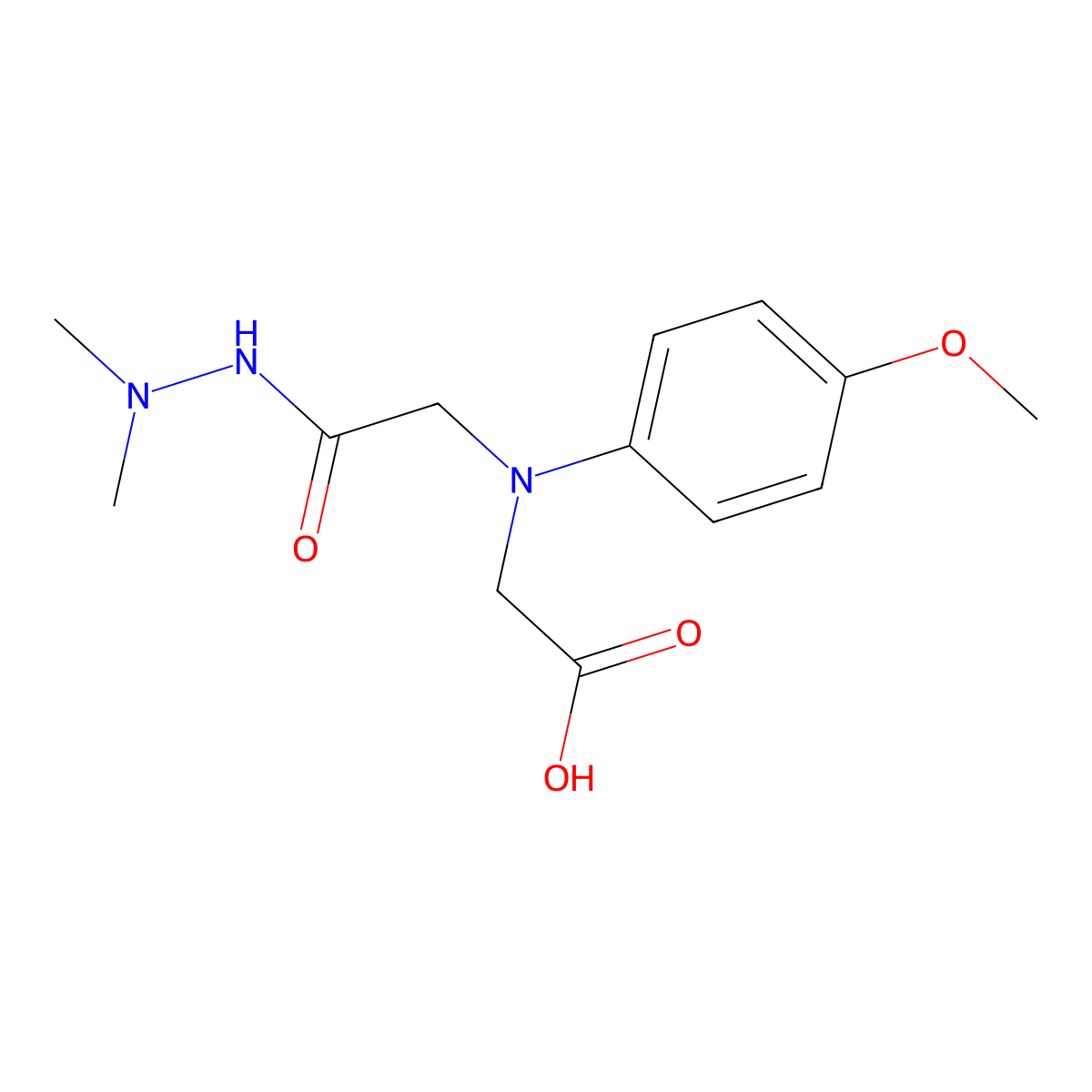 [[2-(2,2-Dimethylhydrazino)-2-oxoethyl]-(4-methoxyphenyl)amino]acetic acid molecular structure, CAS 1142204-24-7