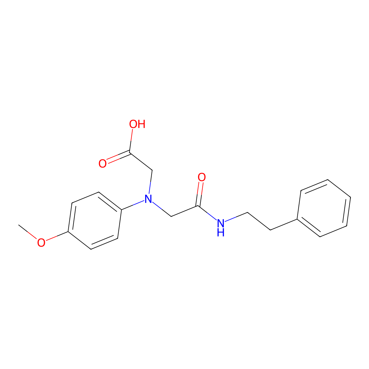 ((4-Methoxyphenyl){2-oxo-2-[(2-phenylethyl)amino]-ethyl}amino)acetic acid molecular structure, CAS 1142204-32-7
