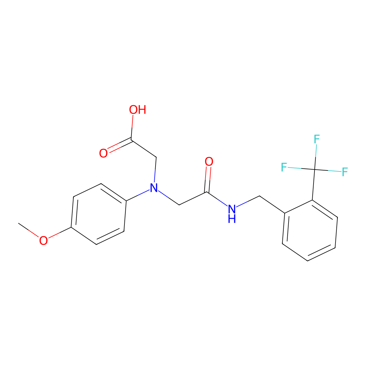 [(4-Methoxyphenyl)(2-oxo-2-{[2-(trifluoromethyl)-benzyl]amino}ethyl)amino]acetic acid molecular structure, CAS 1142204-35-0
