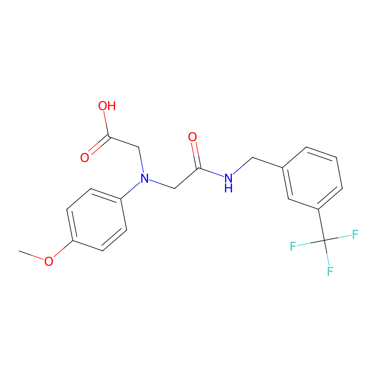 [(4-Methoxyphenyl)(2-oxo-2-{[3-(trifluoromethyl)-benzyl]amino}ethyl)amino]acetic acid molecular structure, CAS 1142204-36-1