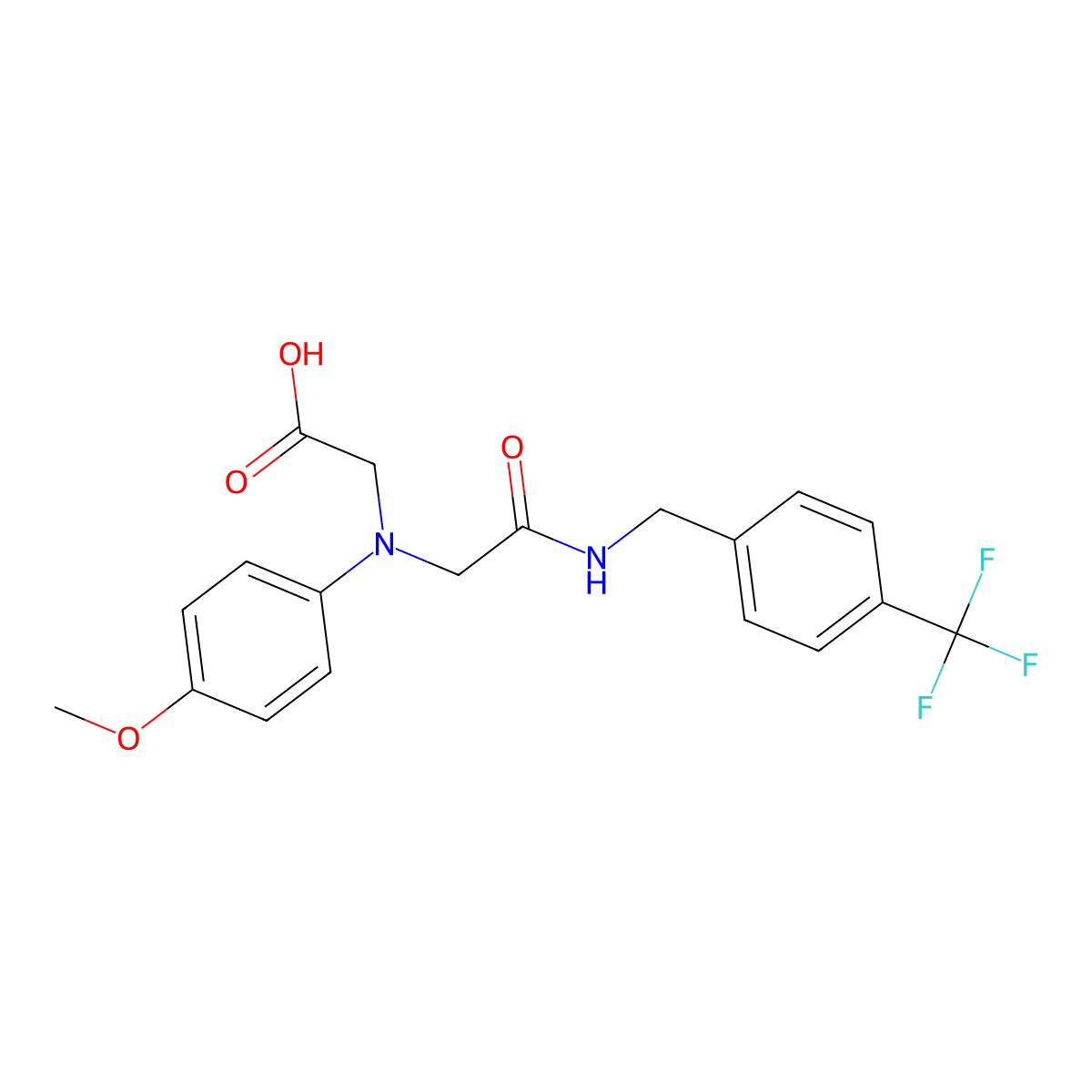 [(4-Methoxyphenyl)(2-oxo-2-{[4-(trifluoromethyl)-benzyl]amino}ethyl)amino]acetic acid molecular structure, CAS 1142204-39-4
